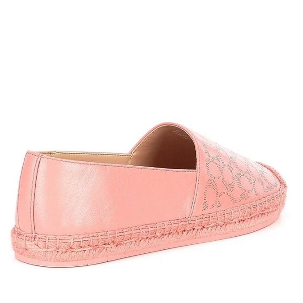 COACH CARLEY PERFORATED LEATHER LOGO ESPADRILLE SLIP-ONS, SIZE 9.5 - Picture 2 of 6